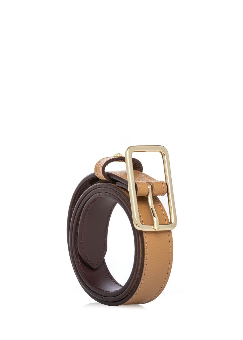 Beige leather women's belt PASDS-0307-1C(W26)