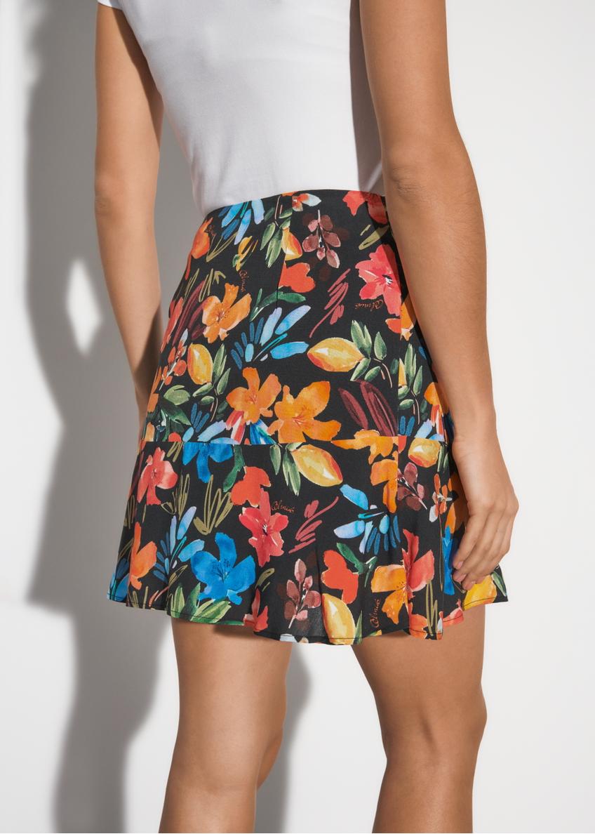 Floral skirt with frill SPCDT-0071-98(W23)