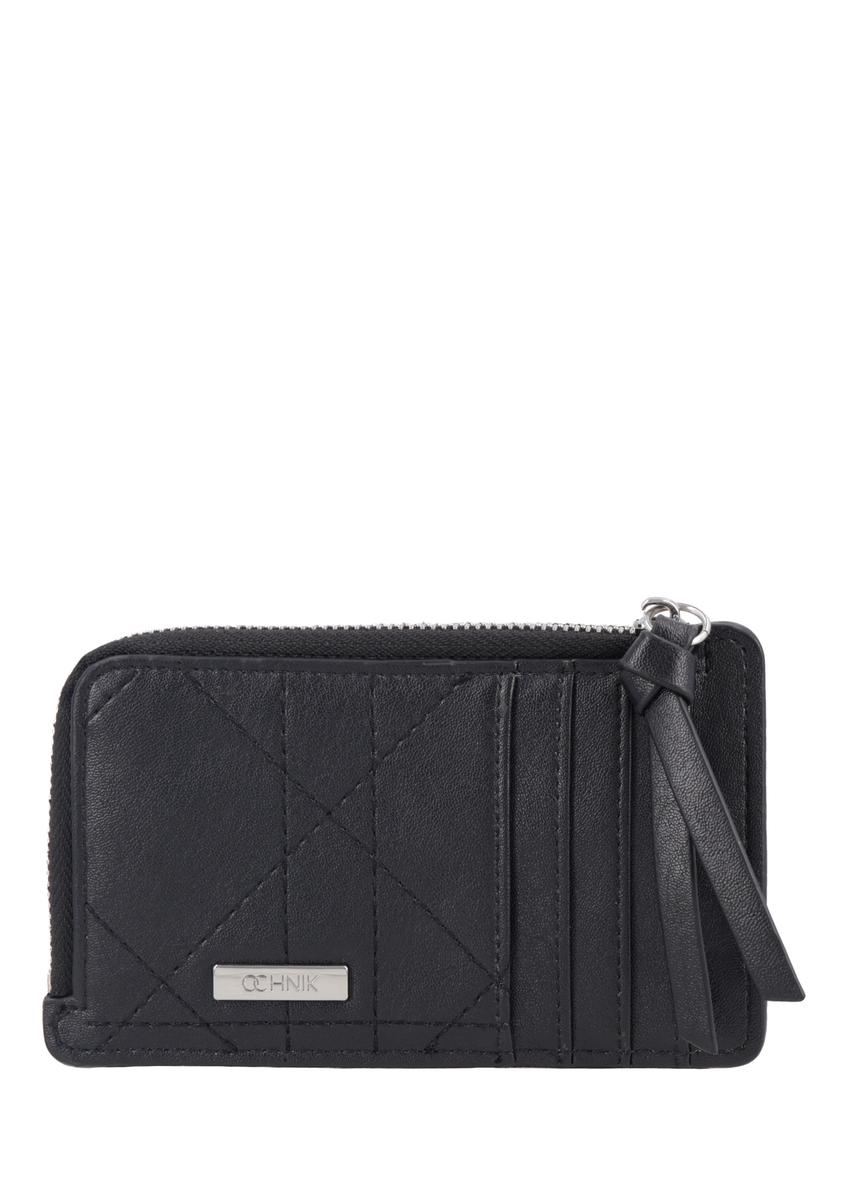 Small women's wallet with stitching POREC-0441-9P(Z26), front product view on white background.