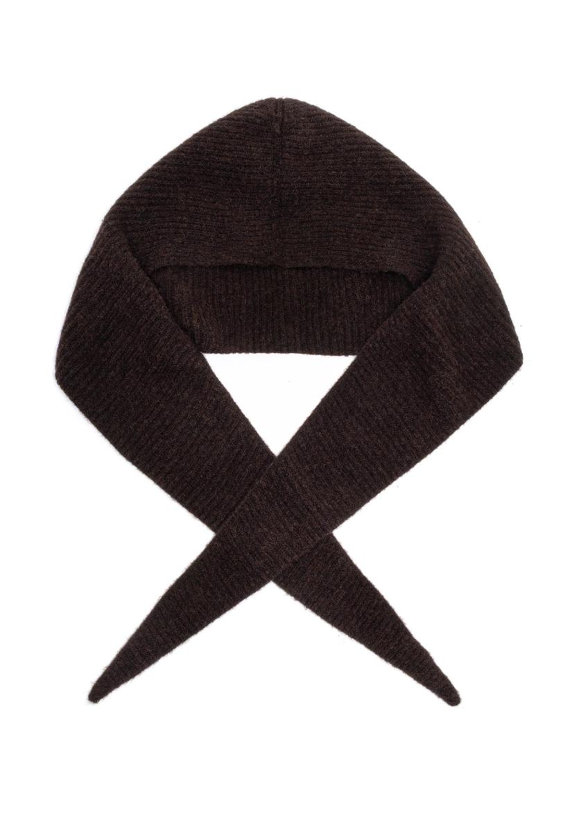 Women's scarf with alpaca wool SZADT-0231-1I(Z26) - front product view, on white background.