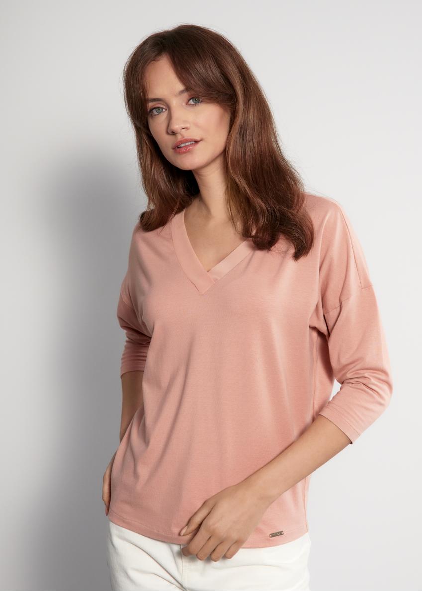 Pink women's blouse BLUDT-0156-34(W24)-01