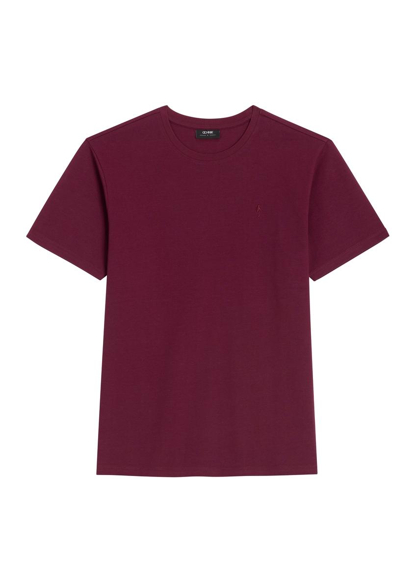 Burgundy men's T-shirt TSHMT-0120-4D(Z26)