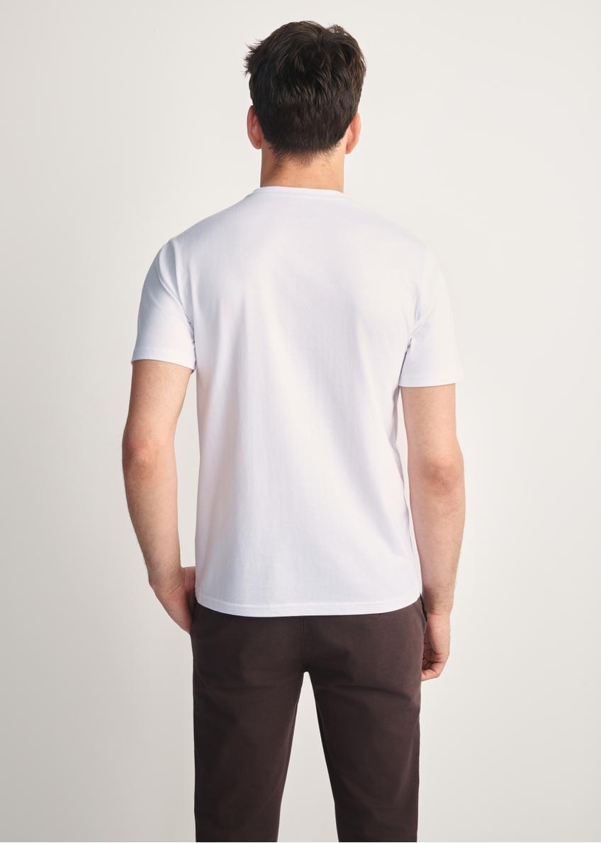 White men's T-shirt with print TSHMT-0133-11(Z25)