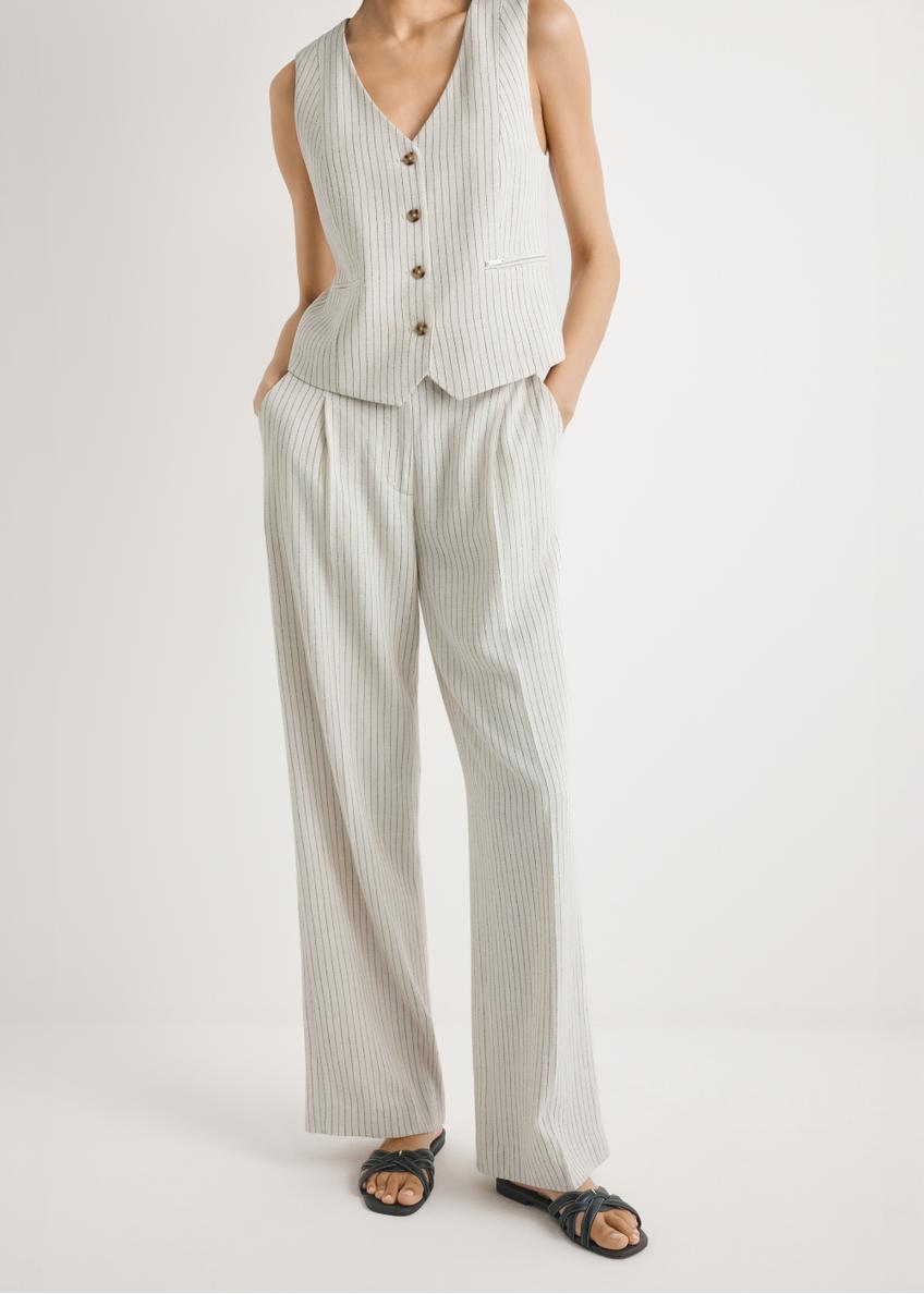 Women's wide striped trousers SPODT-0123-0P(W26)