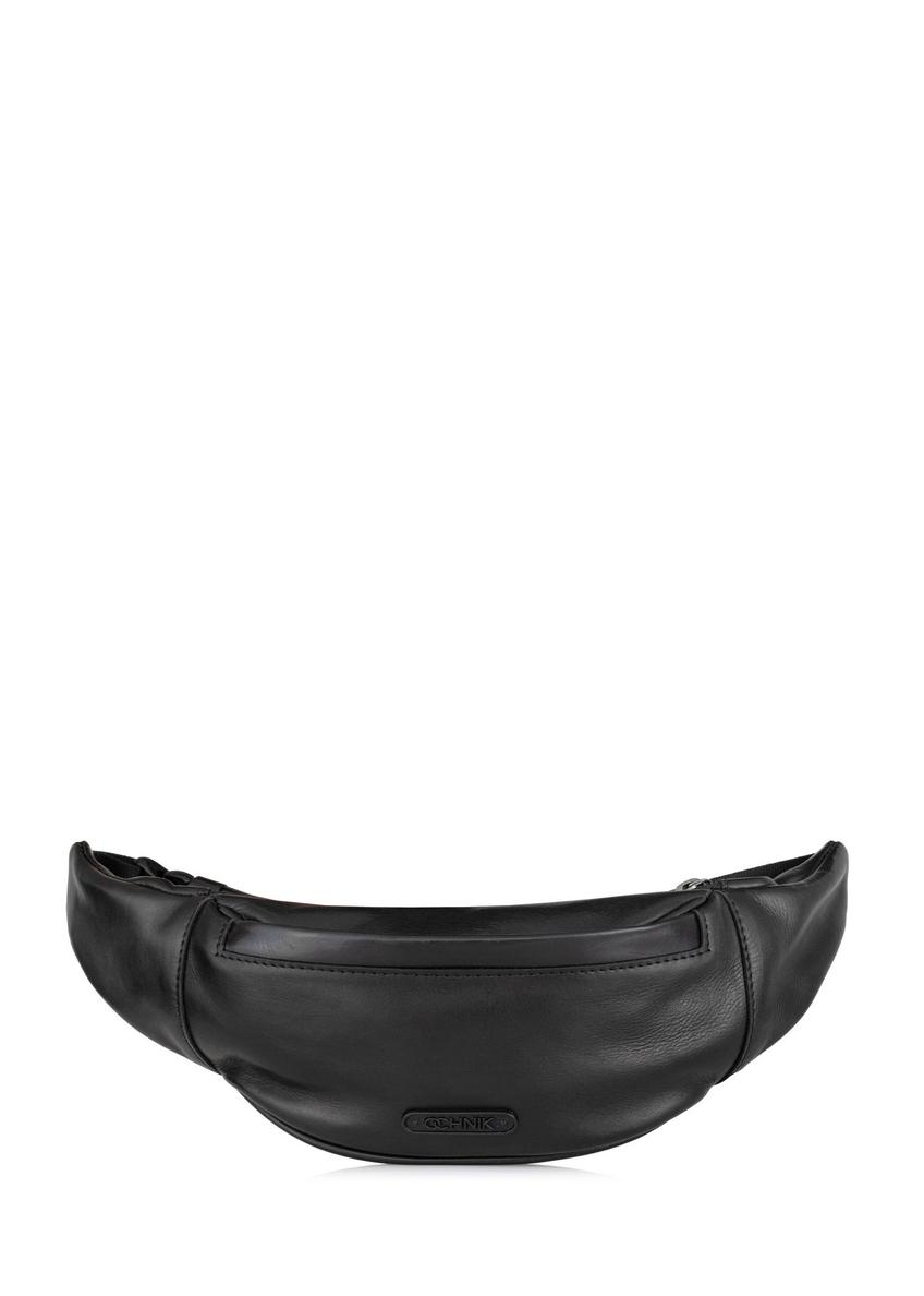 Men's leather waist bag with logo TORMS-0434-99(Z24)-01