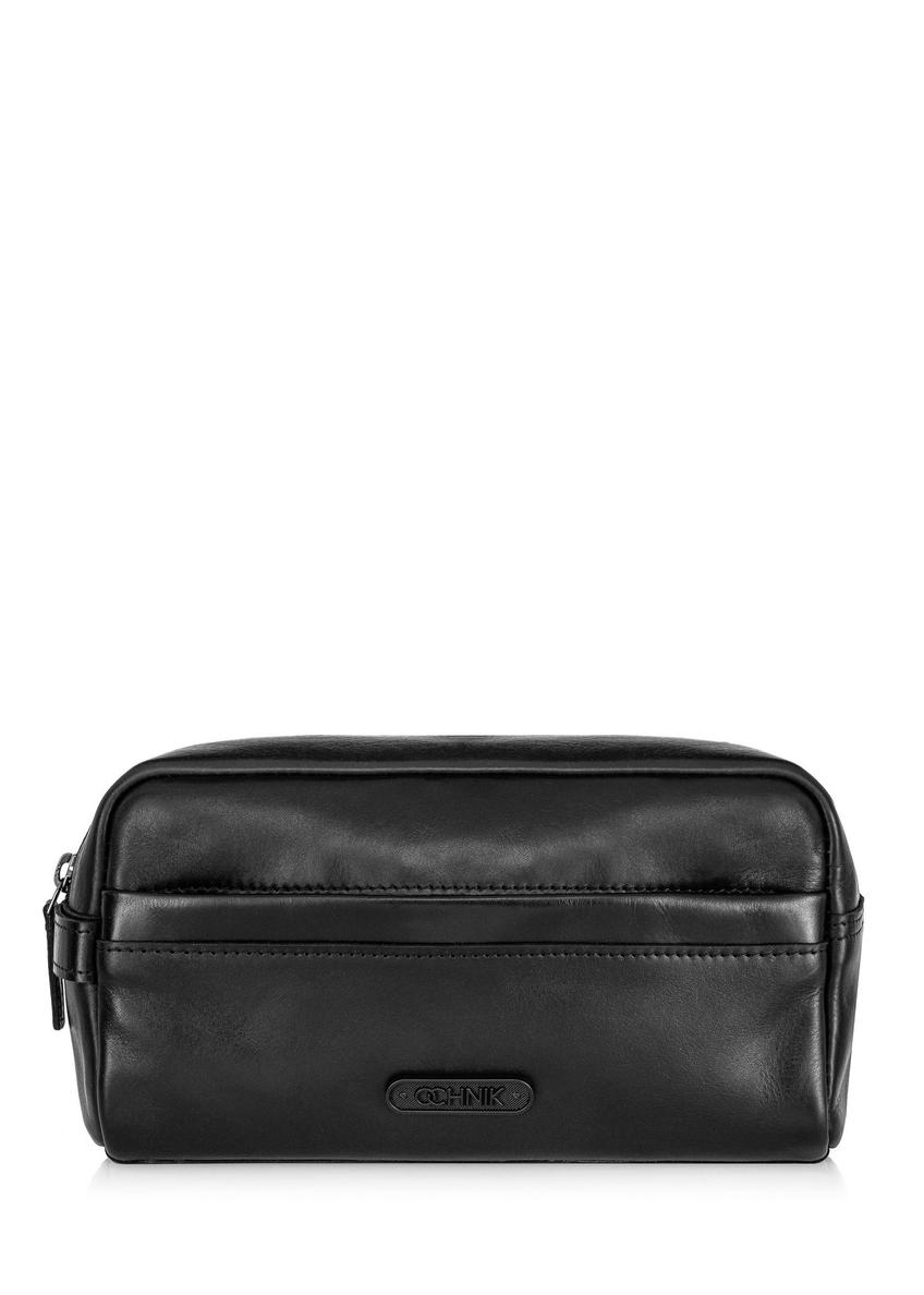 Black leather men's cosmetic bag TORMS-0432-99(Z24)-01