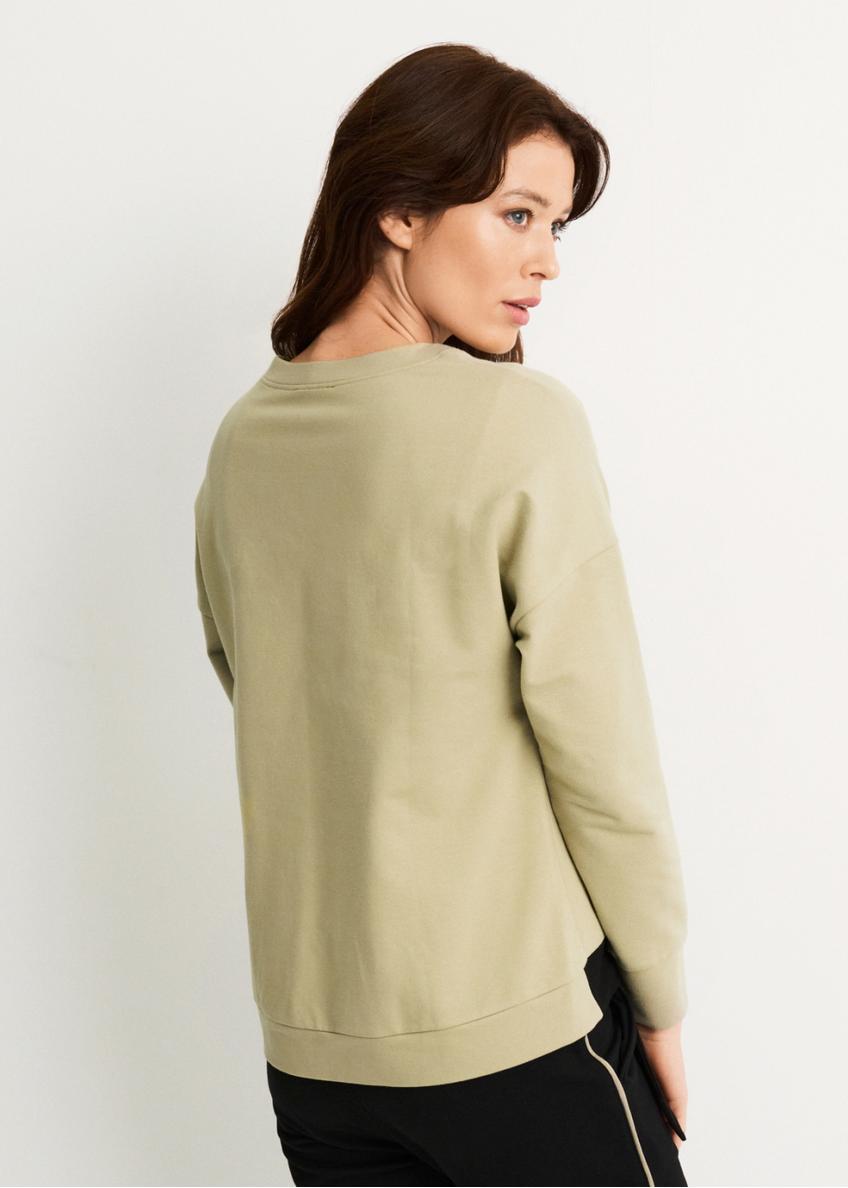 Women's pistachio sweatshirt with monogram BLZDT-0070-55(W23)