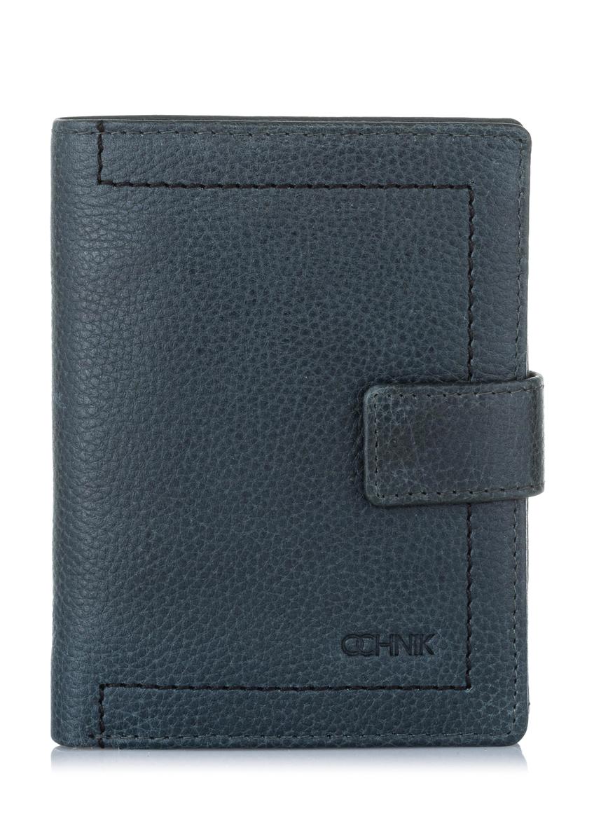 Men's navy blue leather wallet PORMS-0519-69(W23)-09