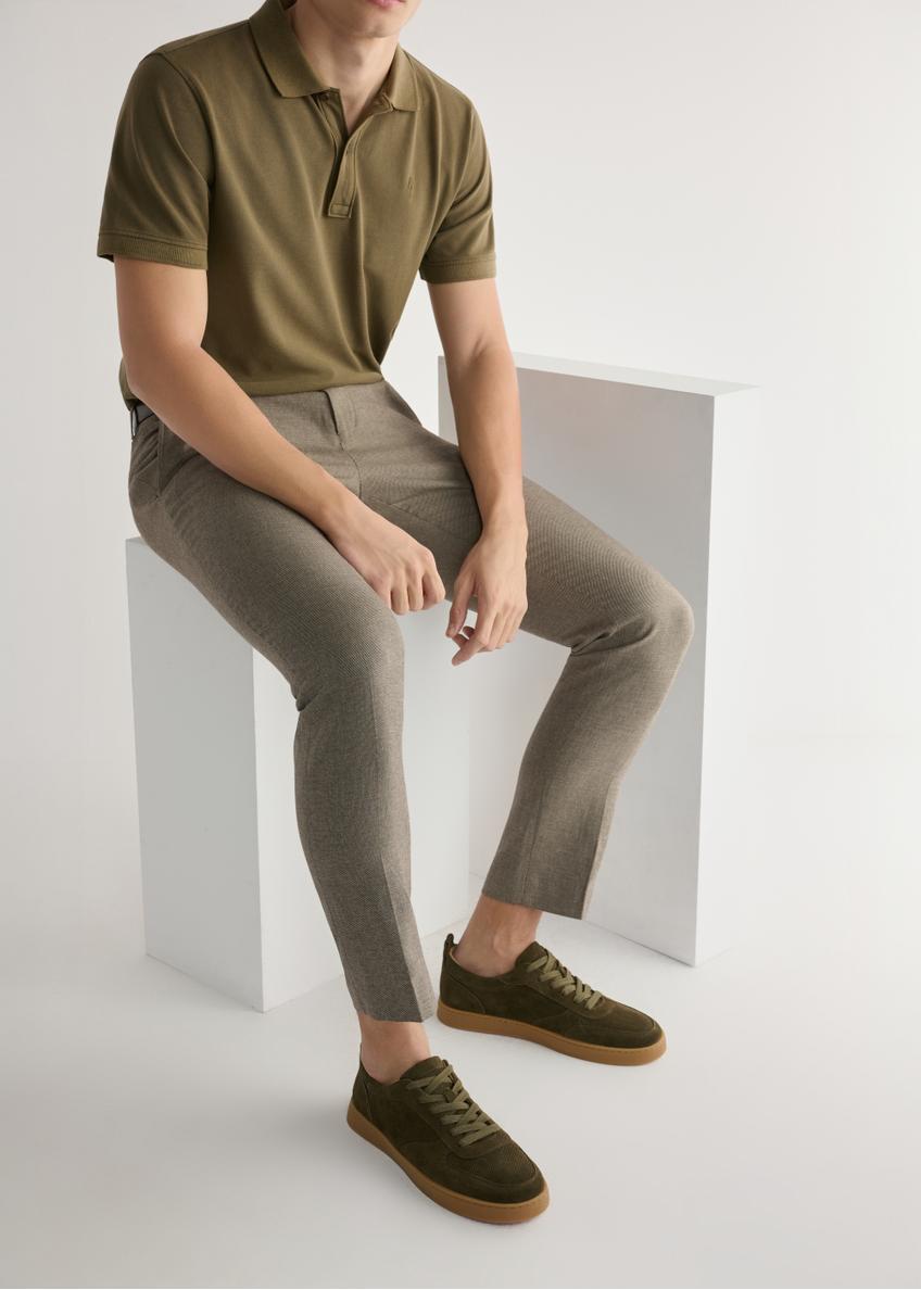 Khaki leather sports shoes BUTYM-0528-8D(W26)