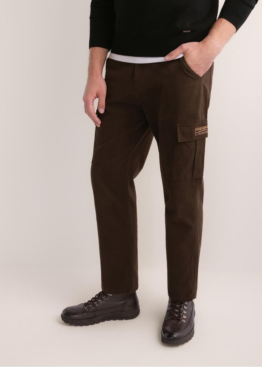 Men's brown cargo trousers SPOMT-0130-1I(Z26)