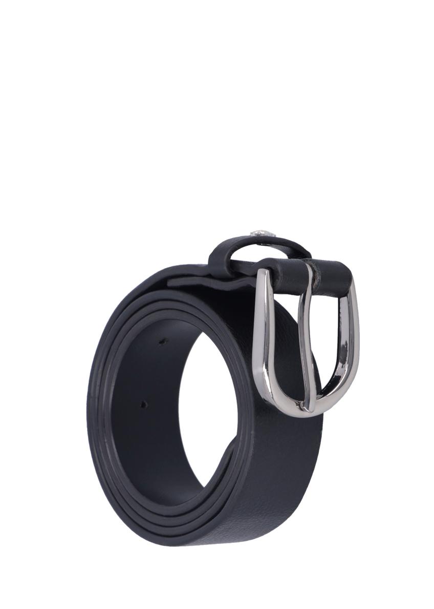Black leather women's belt PASDS-0345-99(Z26)