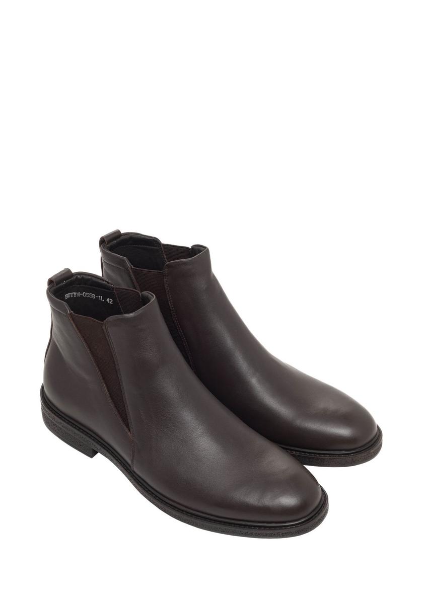 Men's dark brown leather Chelsea boots BUTYM-0558-1I(Z26)