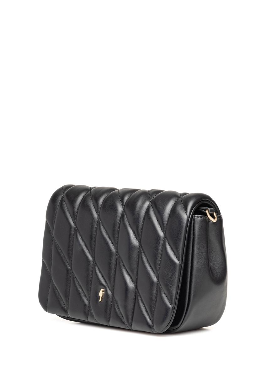 Black women's handbag with stitching TOREC-1151-99(W26)