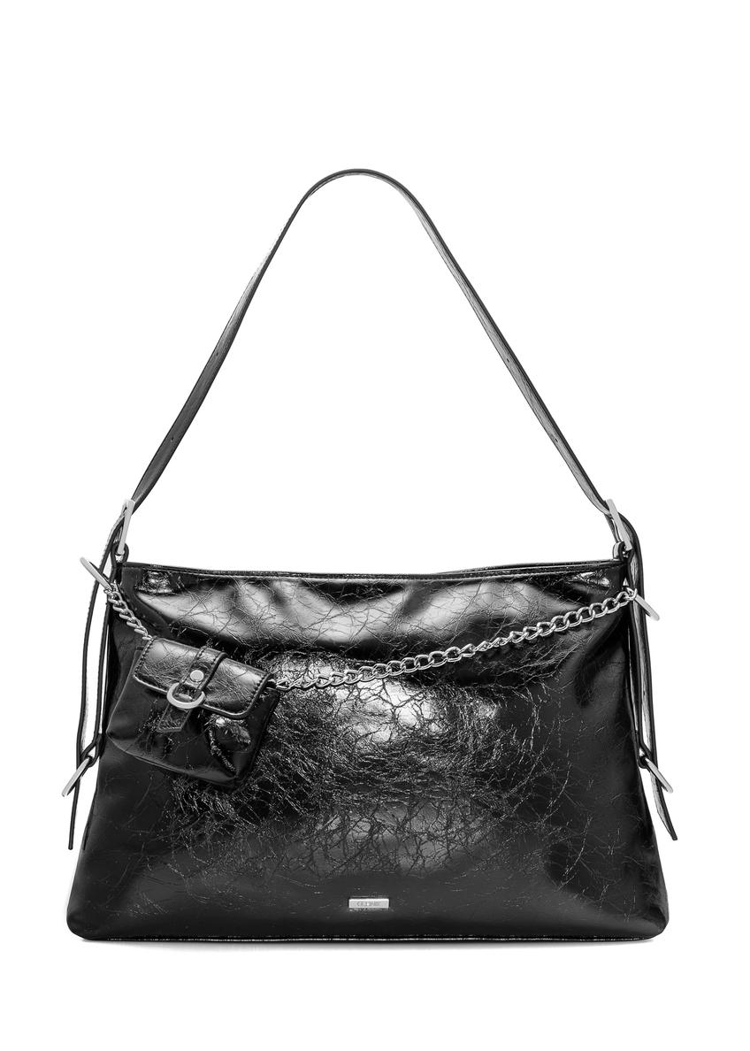 Black patent leather women's handbag TOREC-1073-99(Z25)