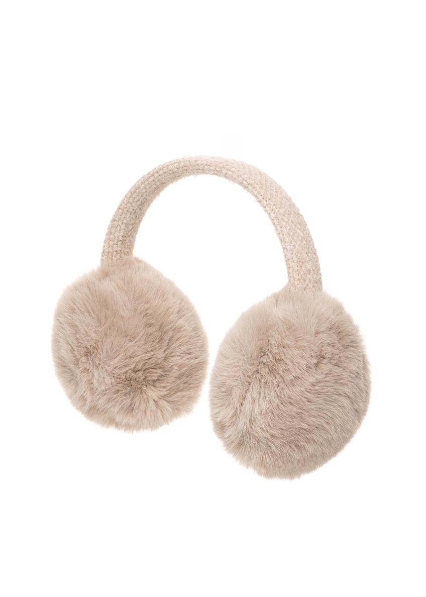 Beige women's earmuffs NAUDP-0003-1K(Z26)