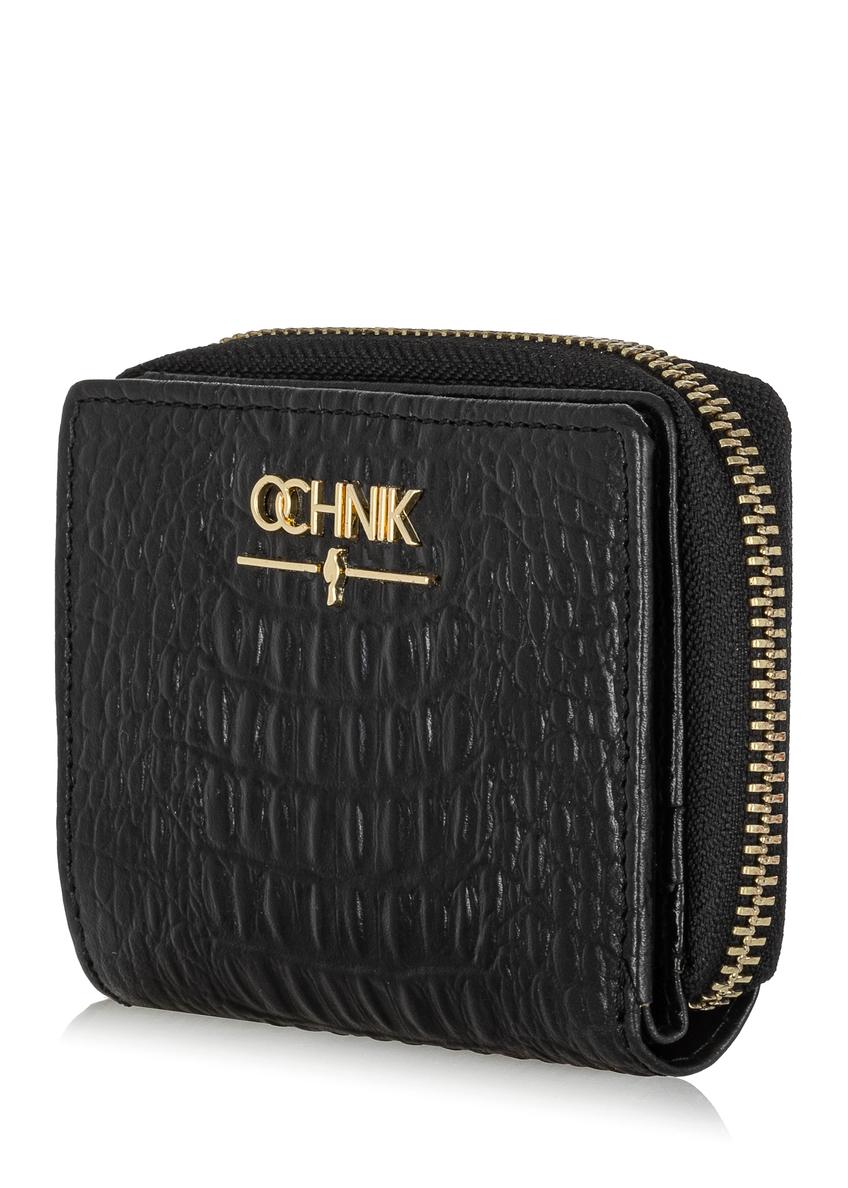 Women's black leather wallet croco PORES-0904A-97(W24)