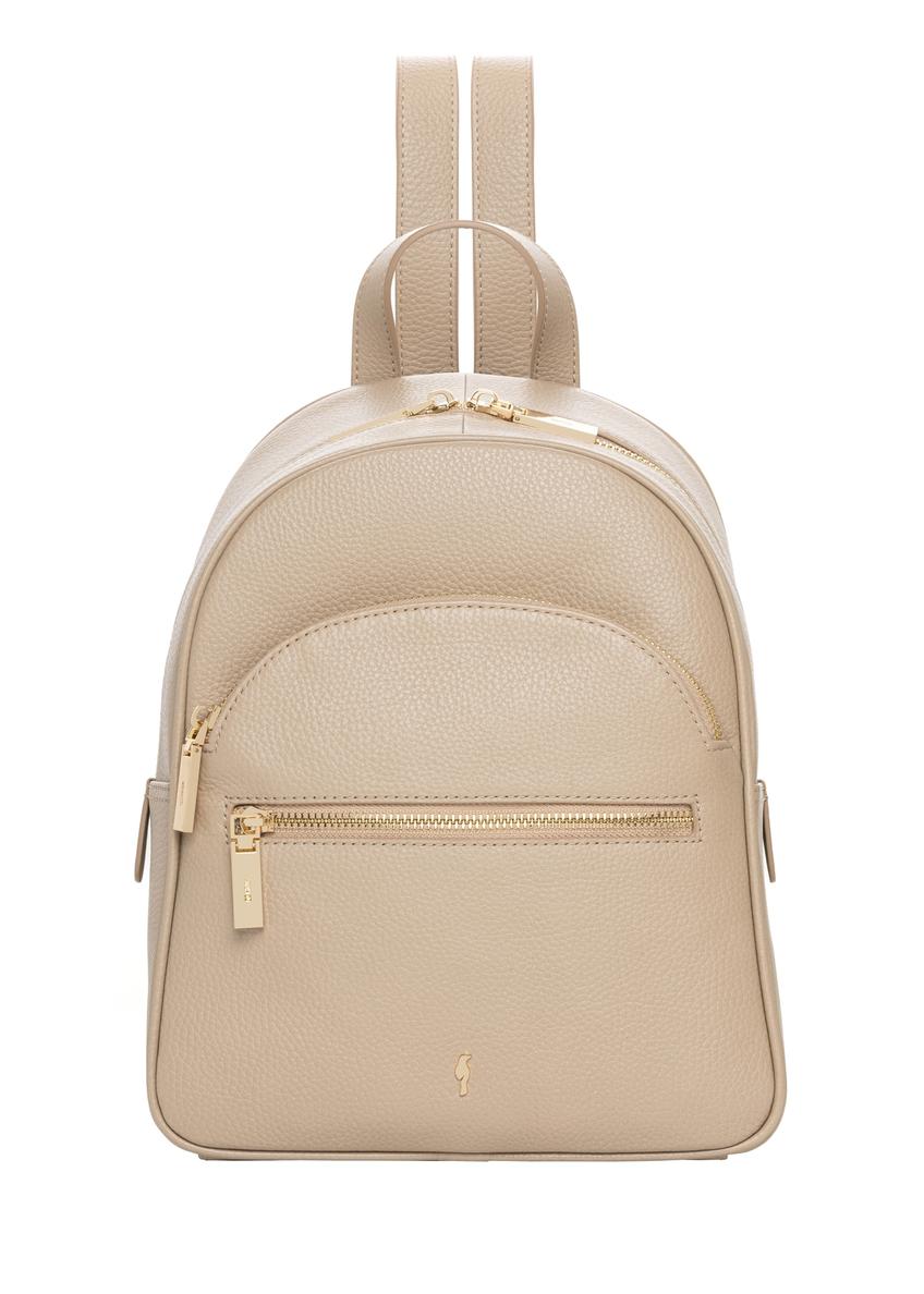 Beige leather women's backpack TORES-1345-1B(Z26)