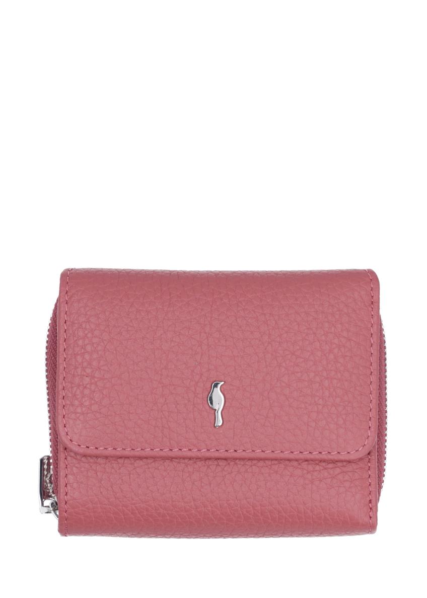 Small pink women's wallet PORES-0802-5B(Z26), front product view on white background.
