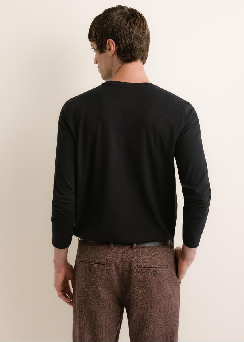 Men's black cotton longsleeve LSLMT-0013-99(Z26)