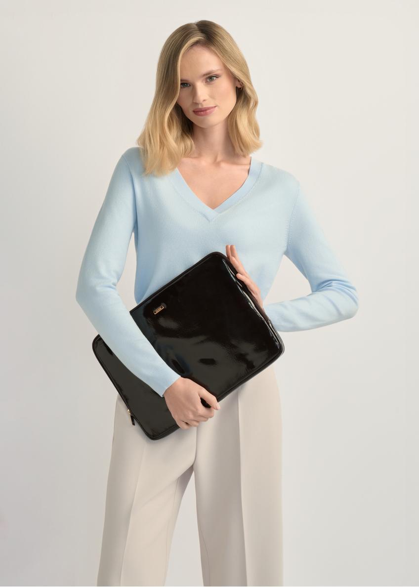 Dark brown leather women's briefcase TORES-1257-1I(W26)