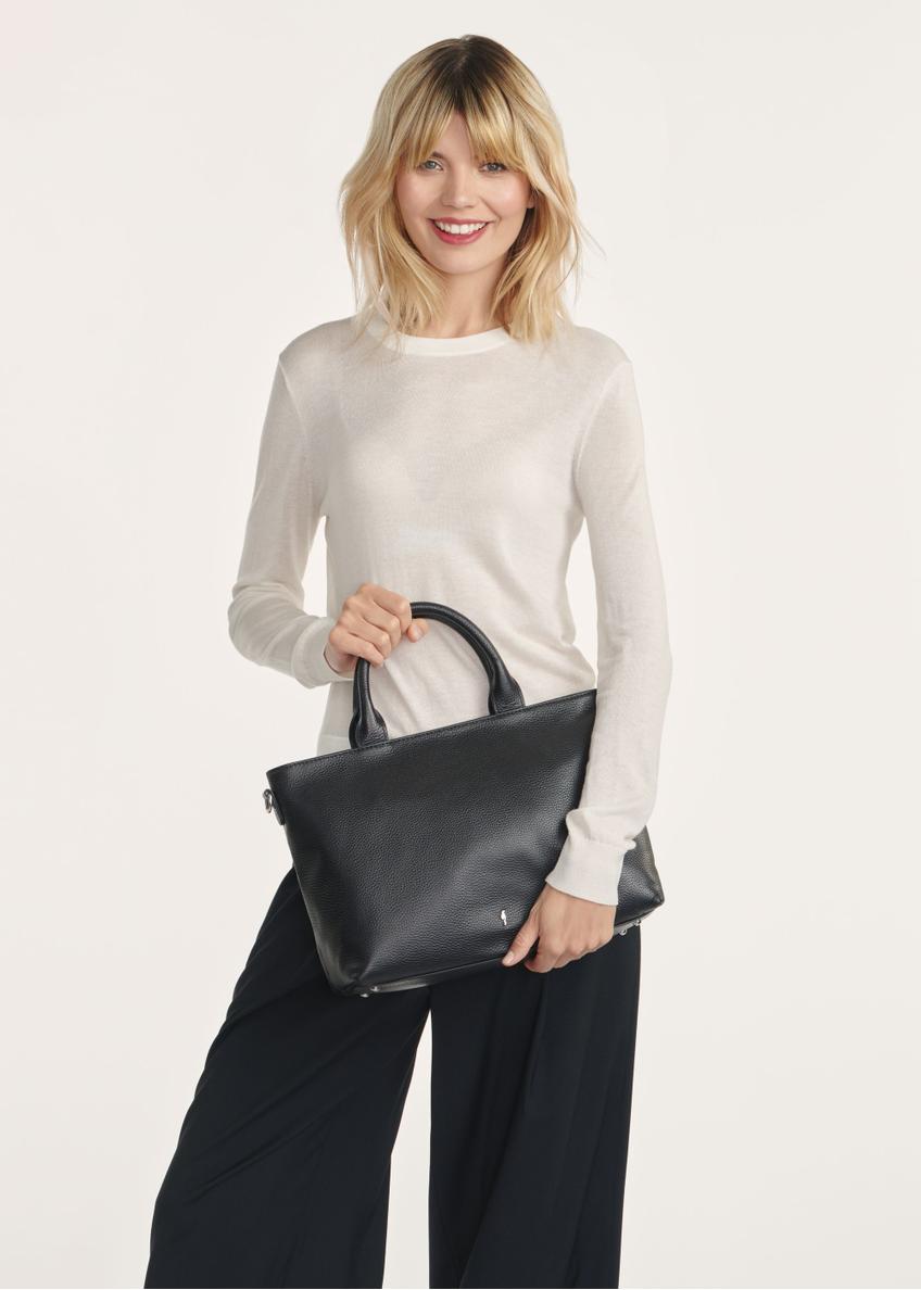 Black large leather women's handbag TORES-1158-9I(Z26)