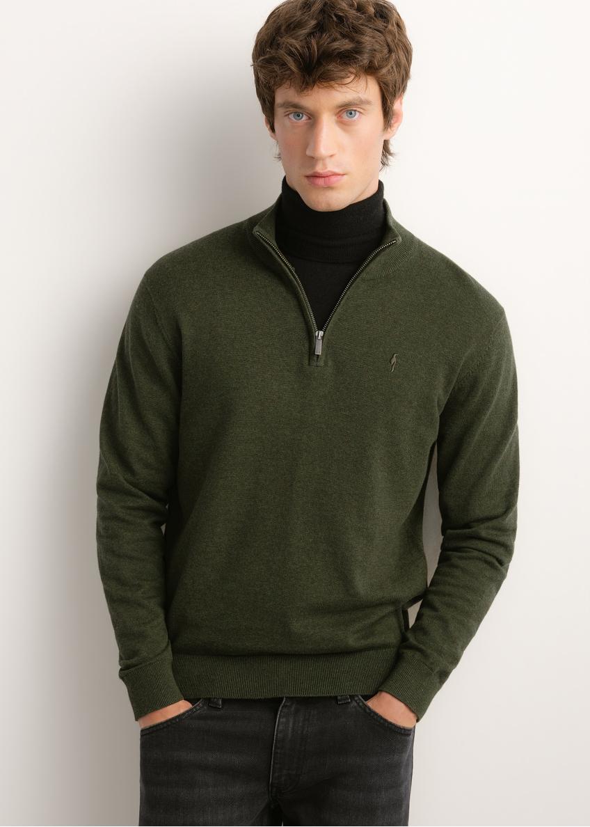 Green men's sweater SWEMT-0174-8B(Z26)