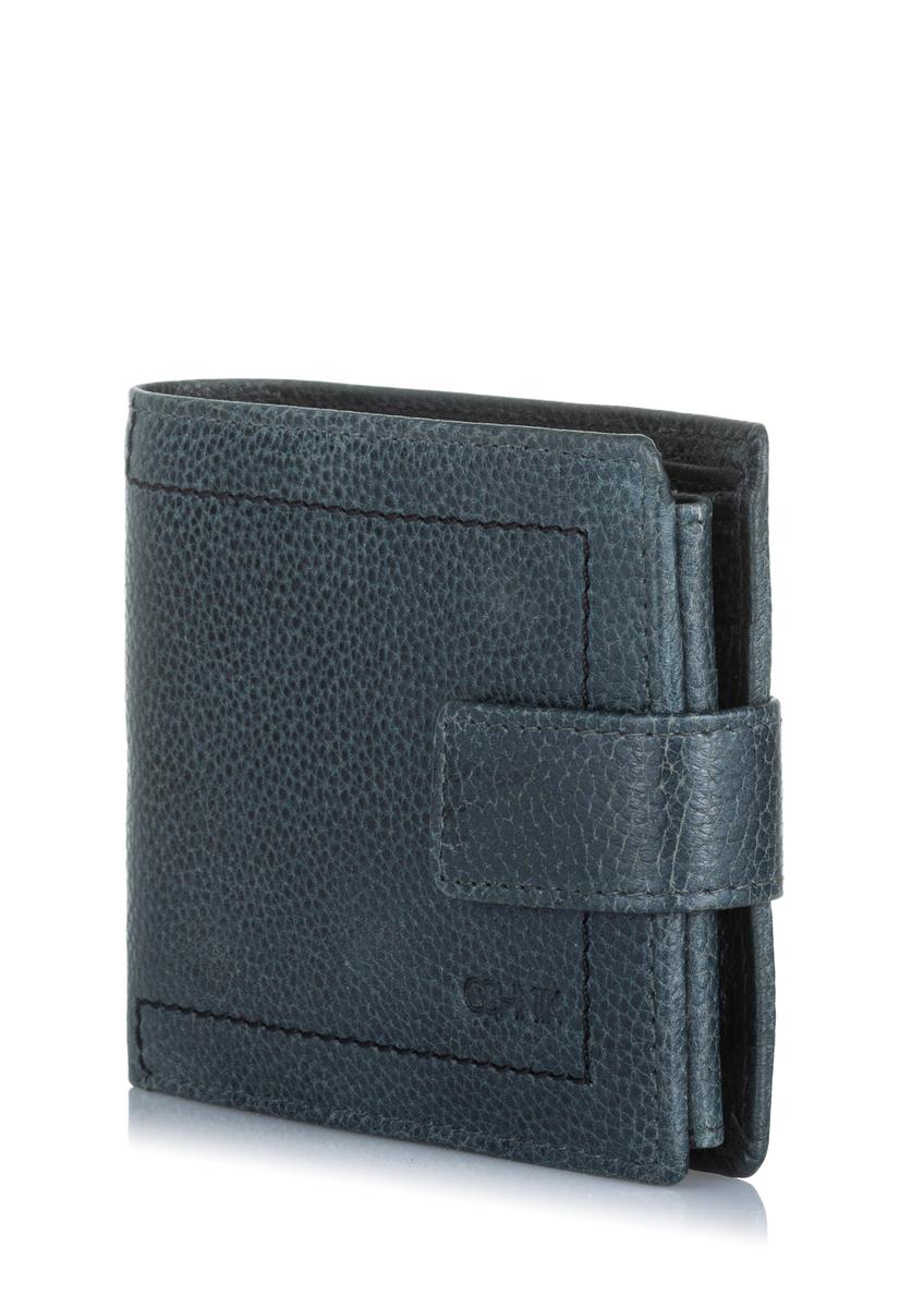 Men's navy blue leather wallet PORMS-0518-69(W23)