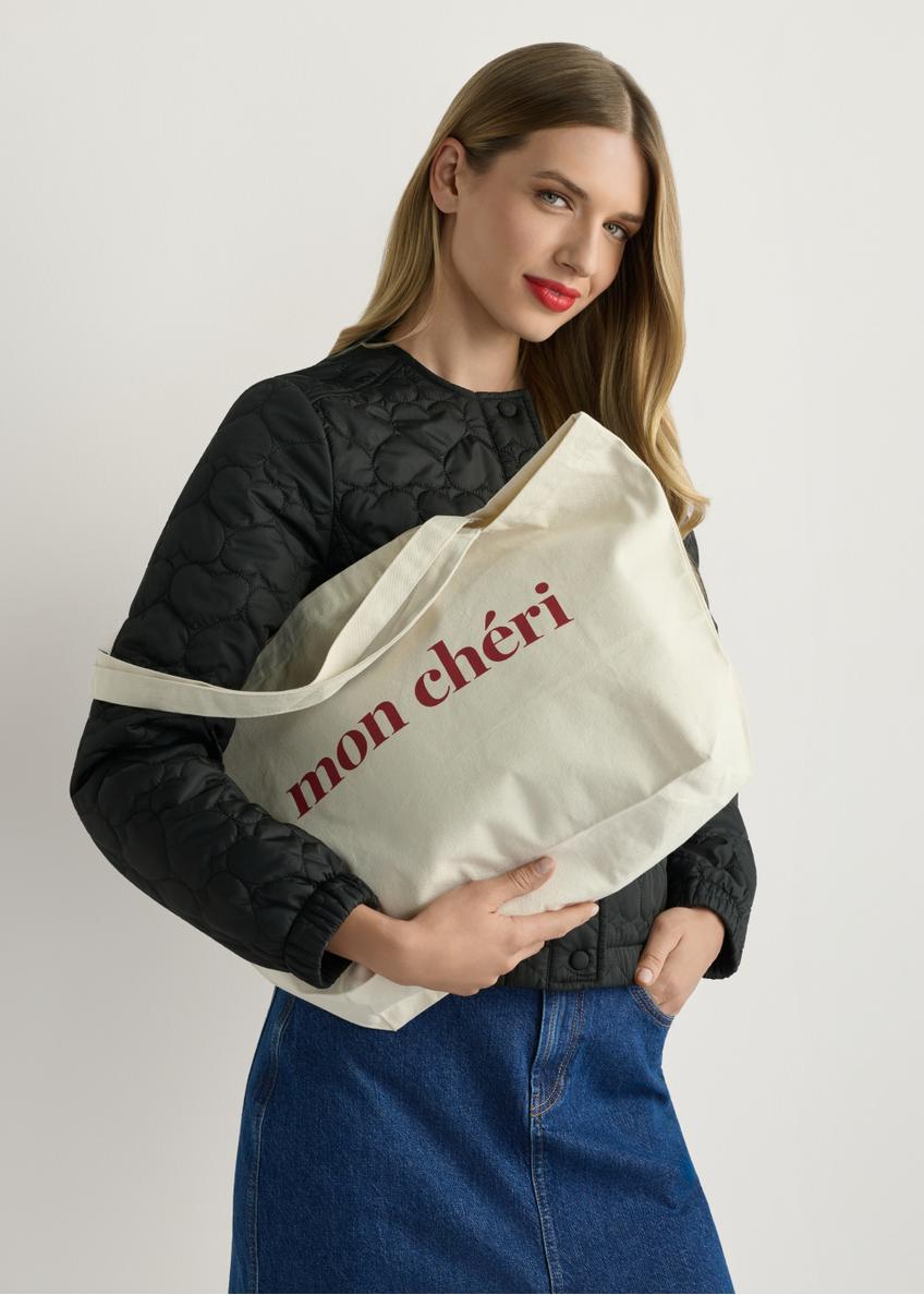 Cotton beige shopper bag TOREN-0334-0P(W26)