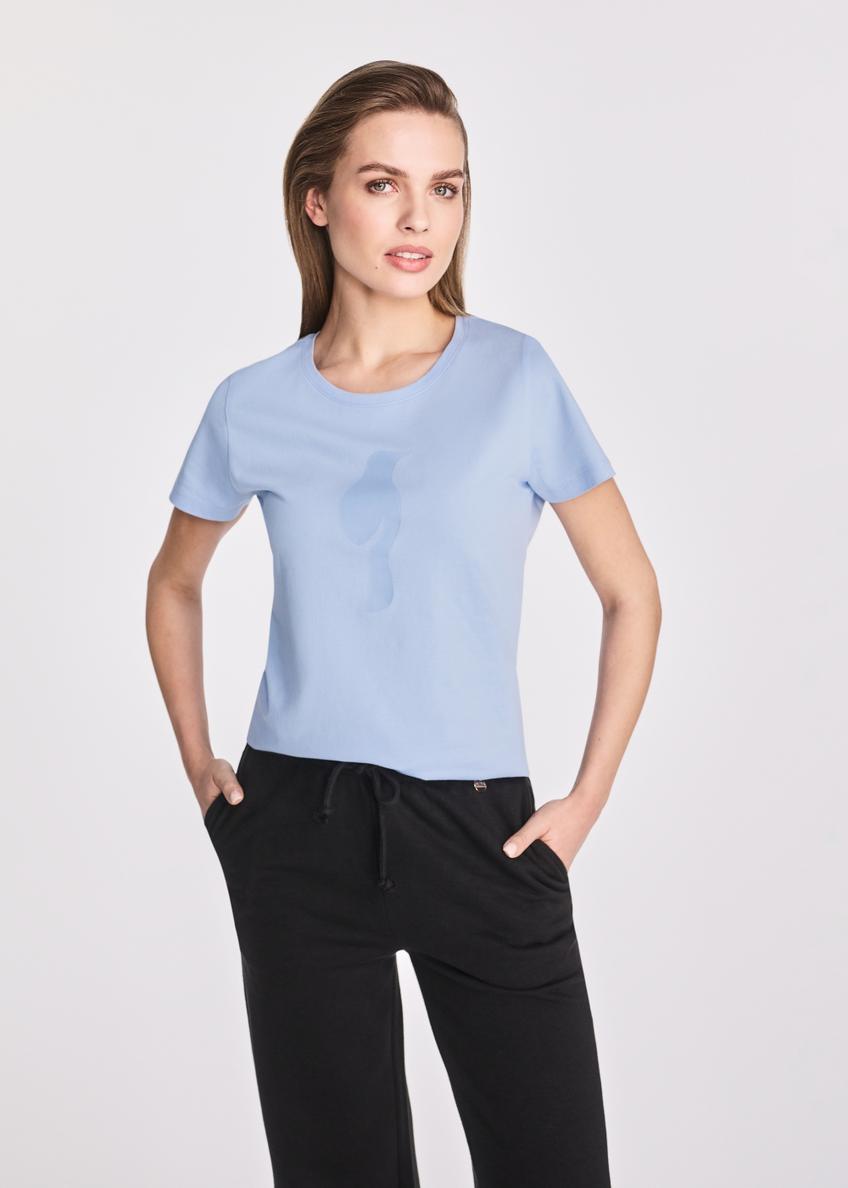 Sky blue women's t-shirt with logo TSHDT-0133-60(W25)-01