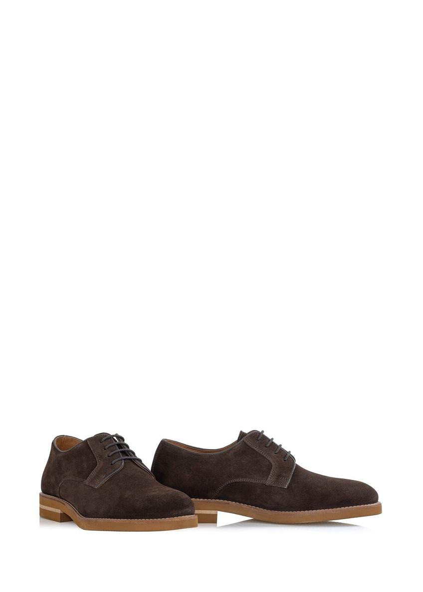 Brown leather men's half shoes BUTYM-0451-90(W24)