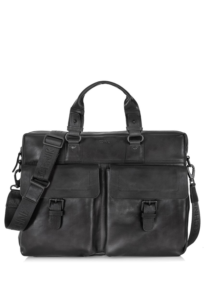 Men's black leather business bag TORMS-0404-99(Z23)-07