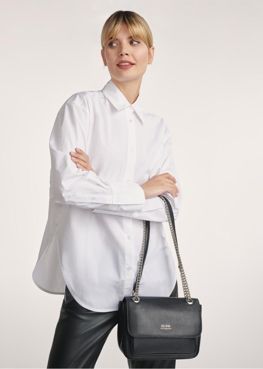 Leather black shoulder bag TORES-1147A-99(Z25)