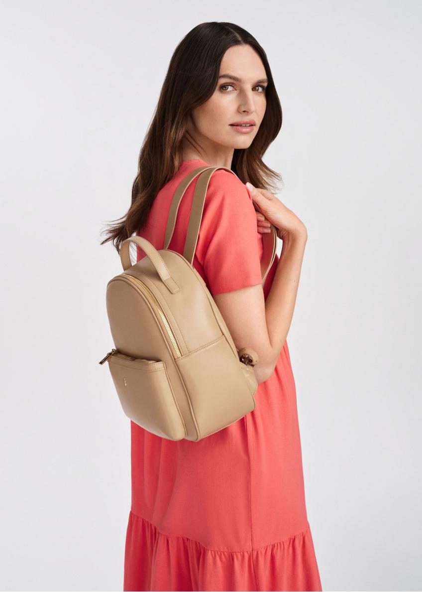 Beige women's medium backpack TOREC-0920A-82(W25)