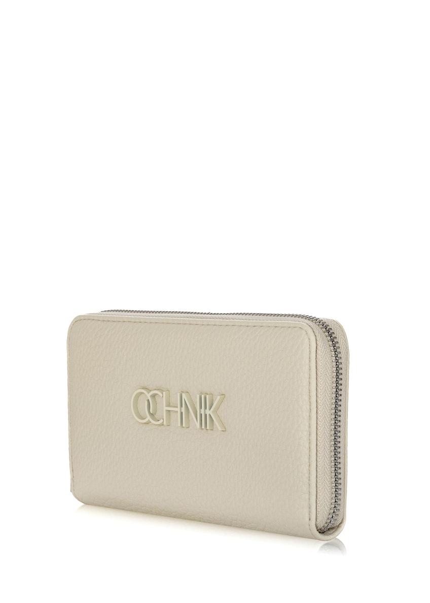 Large cream ladies wallet with logo POREC-0377-12(W24)