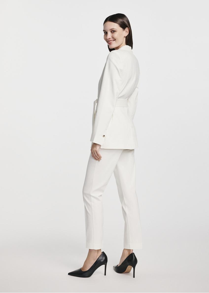 Women's cream blazer with belt ZAKDT-0030-12(W25)