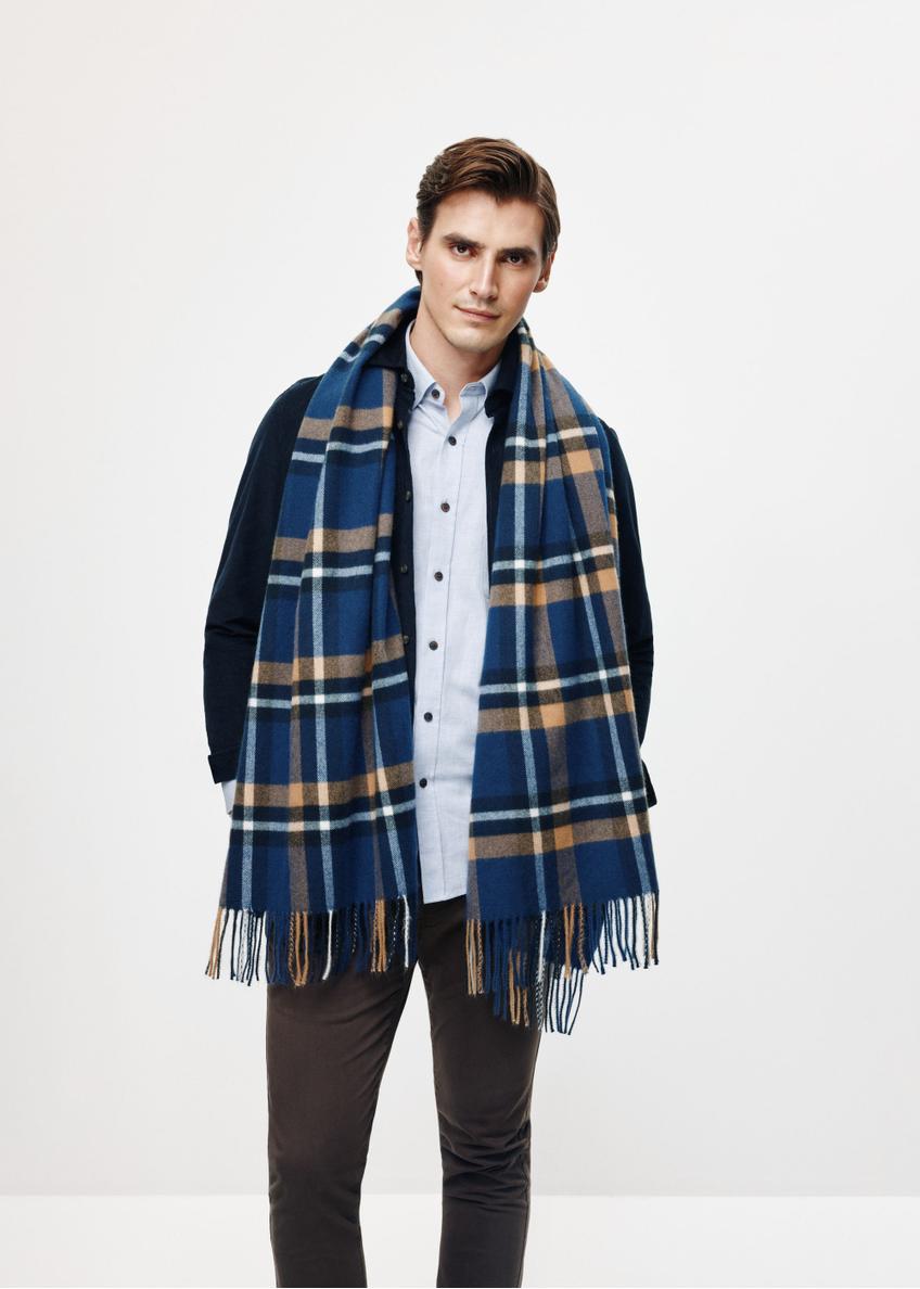 Men's winter scarf in check SZAMT-0079-69(Z24)