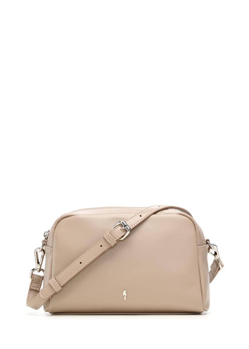 Women's shoulder bag in cool beige color TOREC-1342-1K(Z26), front product view on white background.