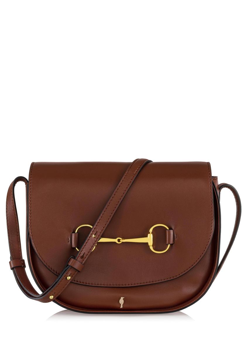 Brown leather handbag with buckle TORES-1004-87(W24)-08