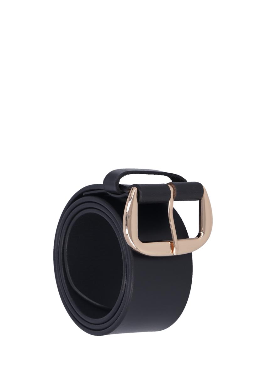 Black wide leather women's belt PASDS-0349-99(Z26)