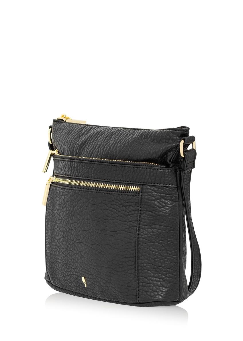 Black women's bag with zippers TOREC-0847A-99(Z24)