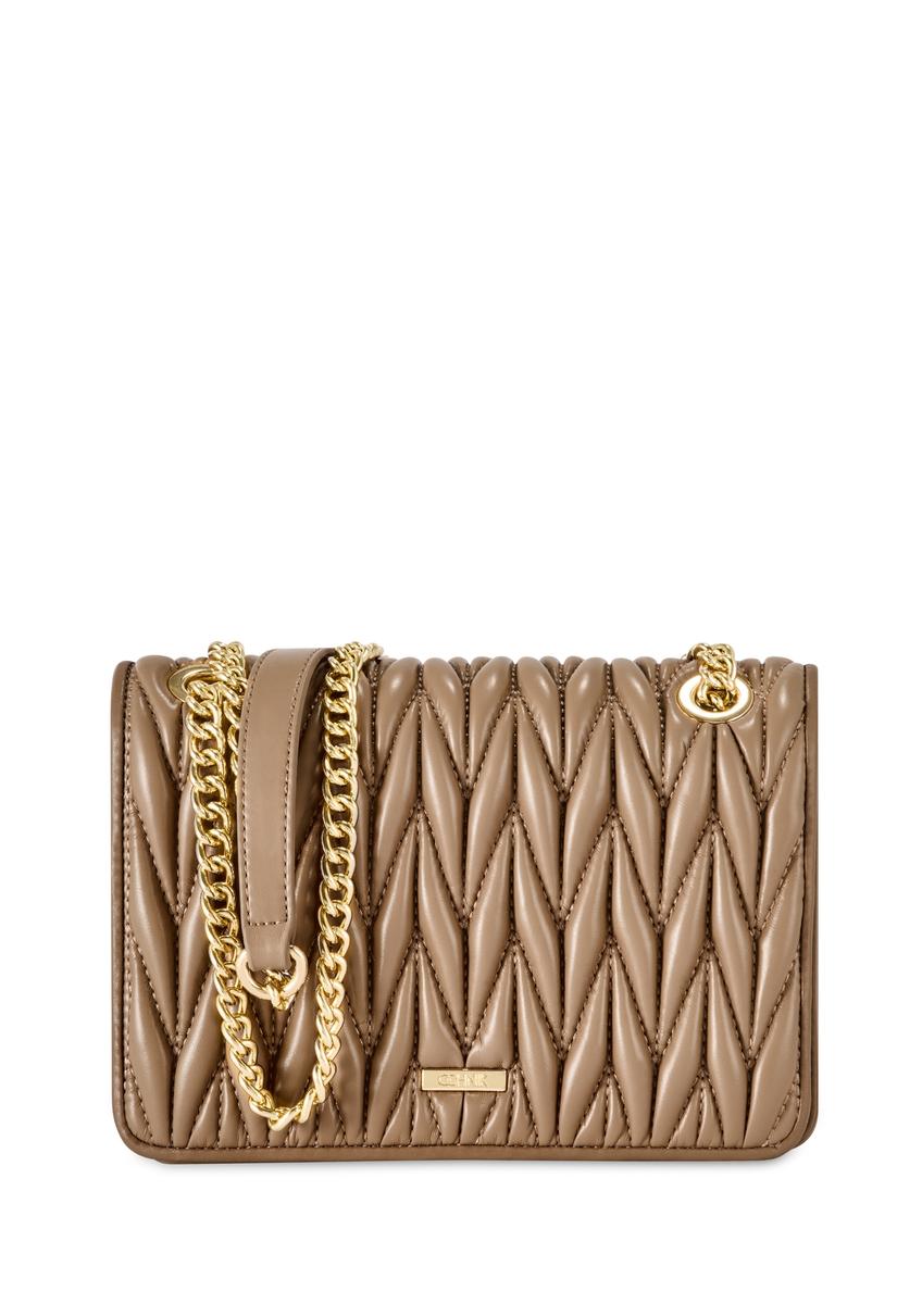 Beige women's handbag with chain TOREC-1102-24(Z25)