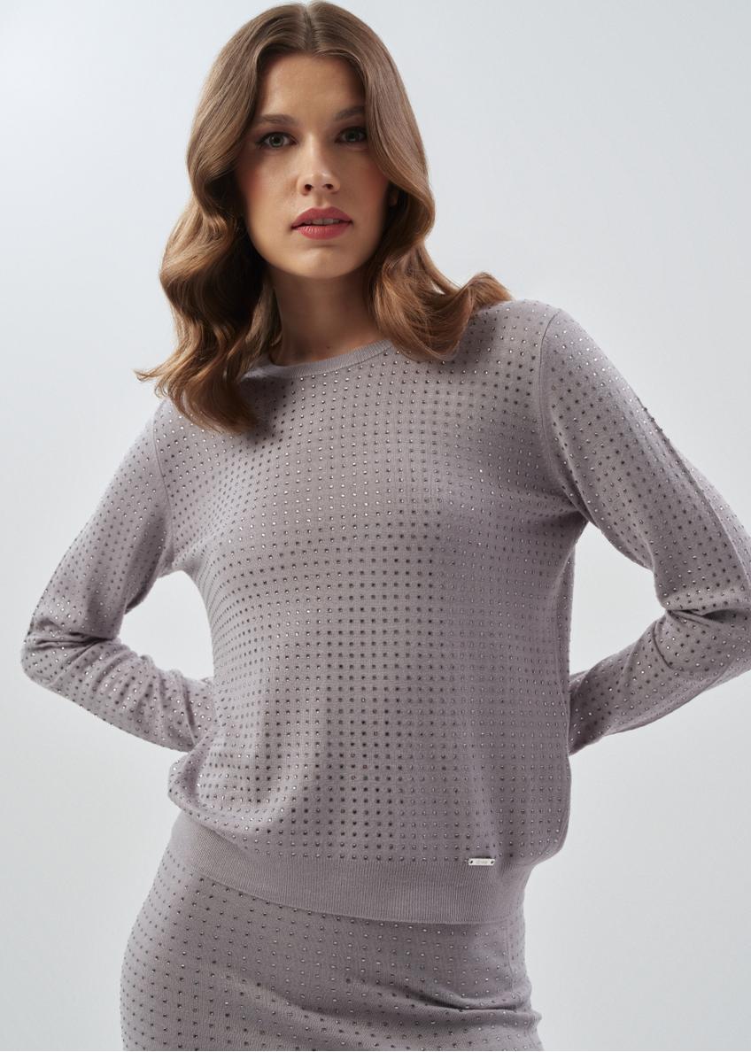 Women's grey sweater SWEDT-0193-91(Z23)-01