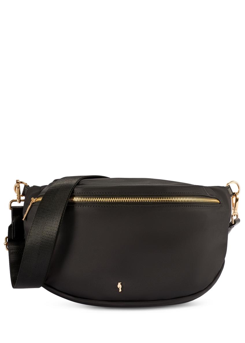 Black large women's bag TOREN-0345-99(W26) - front product view, on a white background.