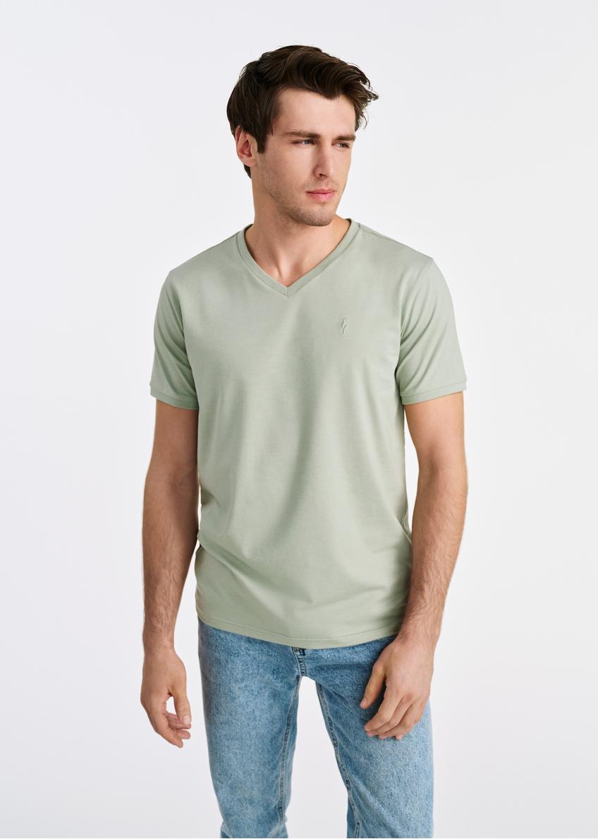 Mint basic men's T-shirt with logo TSHMT-0088-50(W25)-01