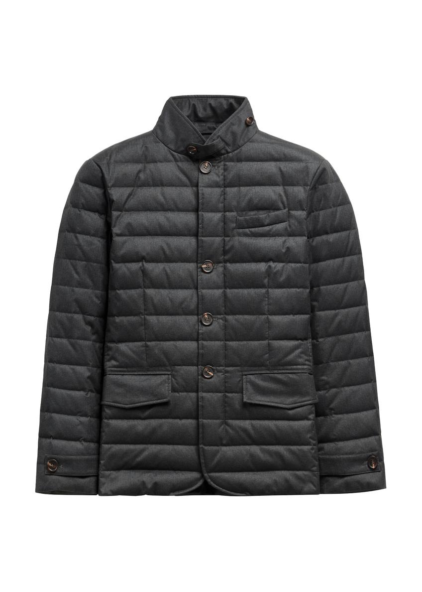 Men's gray jacket with natural insulation KURMT-0424-9C(Z26)
