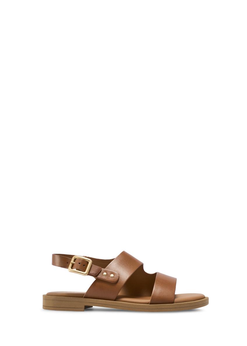 Women's leather sandals in cognac color BUTYD-1264-1F(W26)