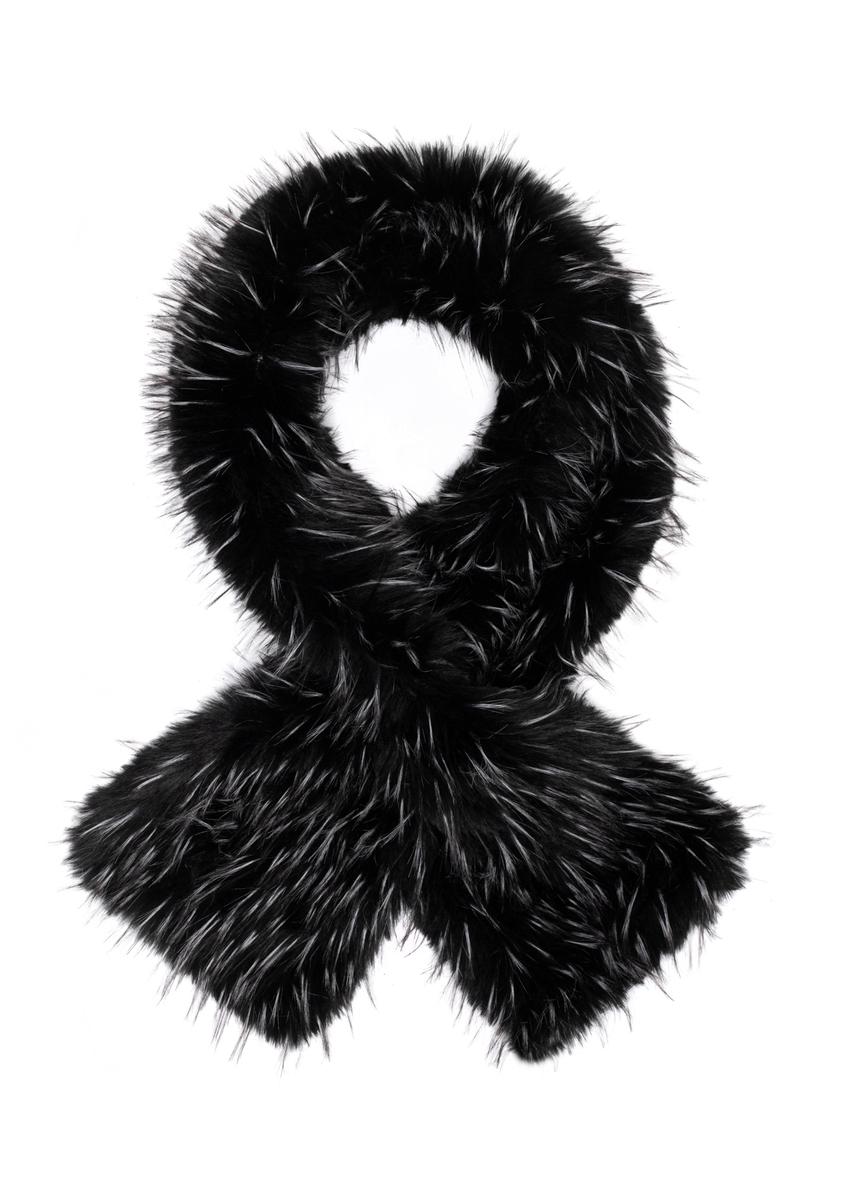 Women's scarf with a soft, fuzzy texture SZADF-0040-9J(Z26), front view on a white background.