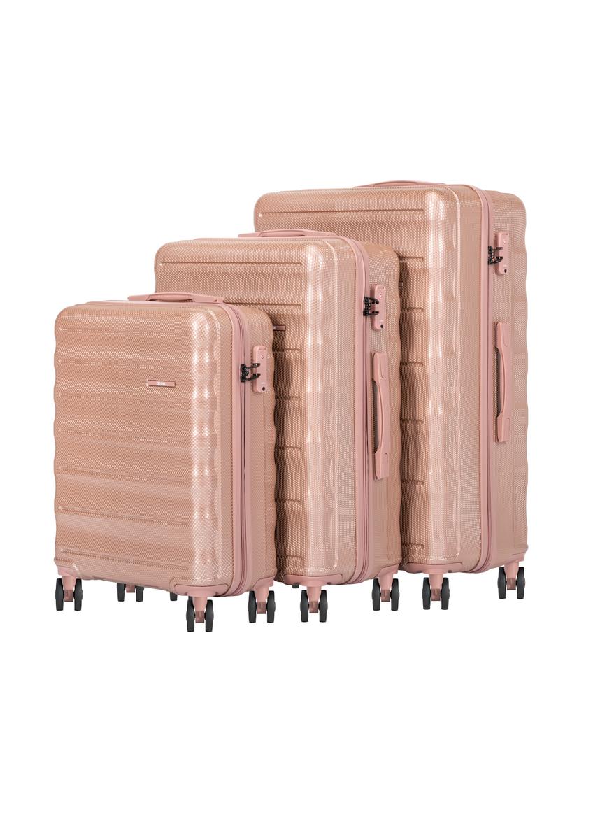 Set of 19'/24'/28' wheeled suitcases WALPC-0015-5B(W26), diagonal view of the products on a white background.