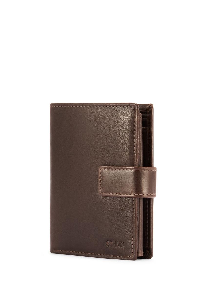 Medium brown men's wallet made of genuine leather PORMS-0670-1H(Z26)