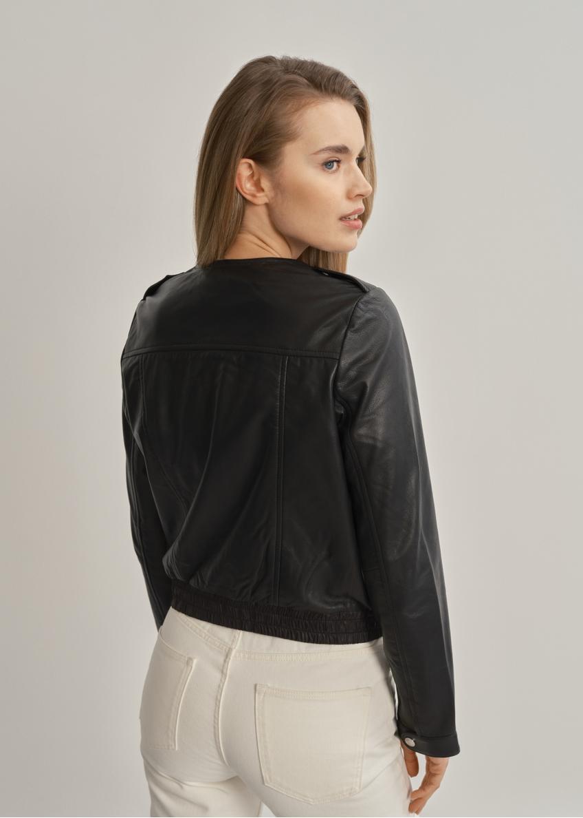 Women's leather jacket with zipper KURDS-0410-1298(W23)